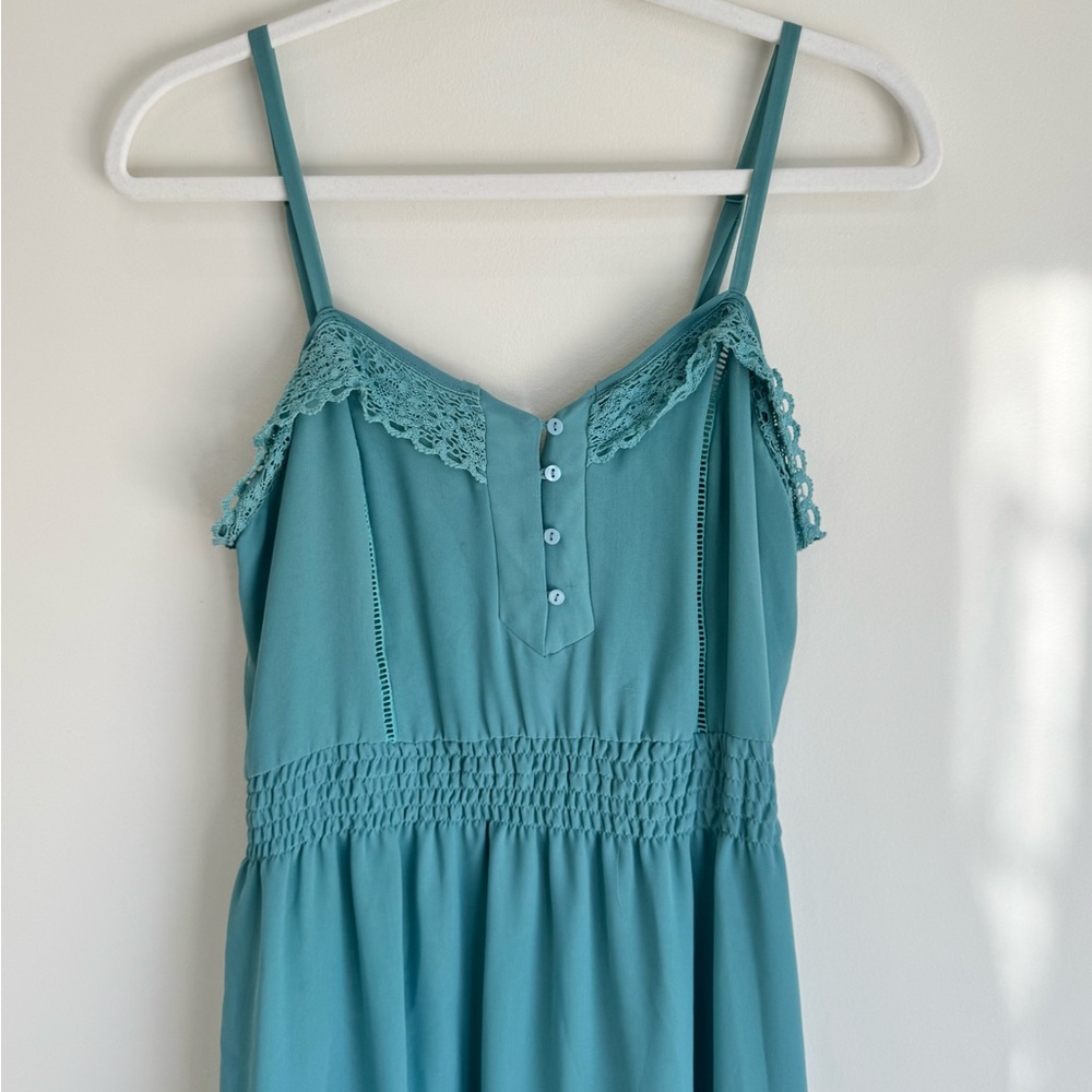 Kimchi Blue Teal Lace Slip Dress Urban Outfitters Size Small - Picture 2 of 8